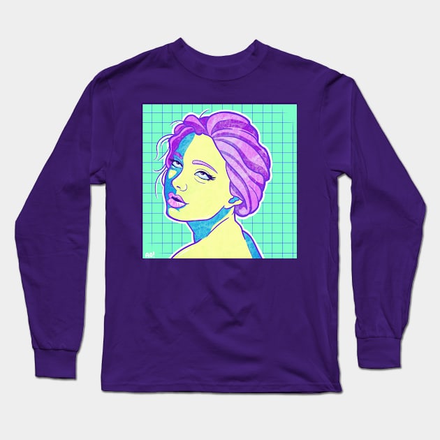 VaporWoman Long Sleeve T-Shirt by AOShrimp